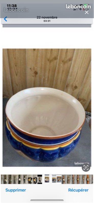 Gros cache pot en céramique 24/28 diamètre + autre (image 2)