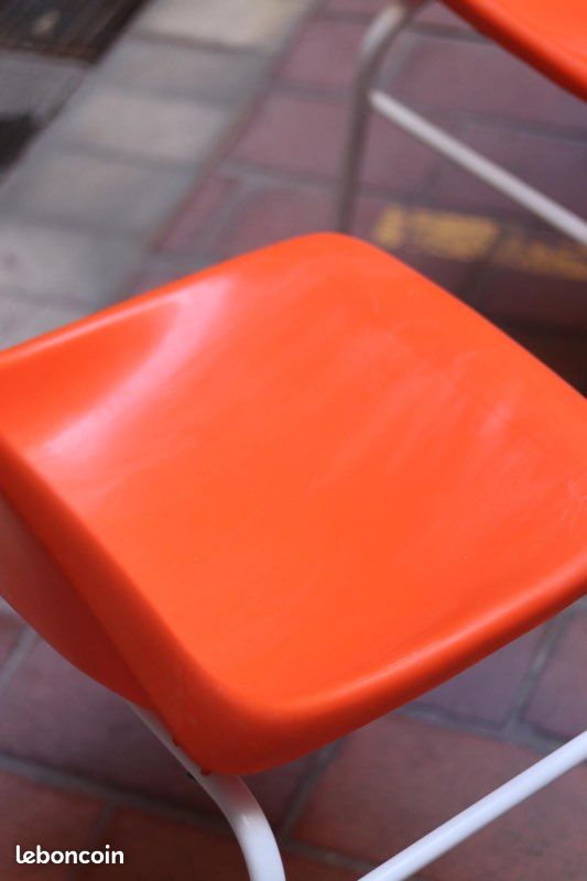 Lot de 2 chaises vintage orange – Design rétro (image 5)