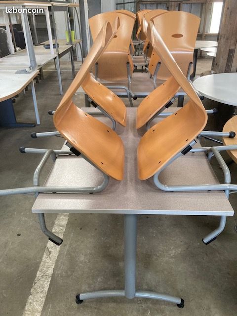 Tables de réfectoire avec chaises (image 2)