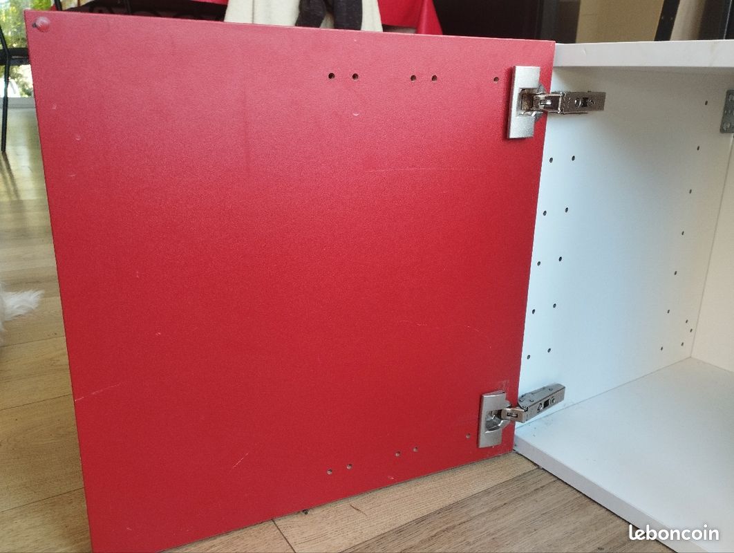Porte façade de tiroir rouge verni Ikea pour caisson metod (image 3)