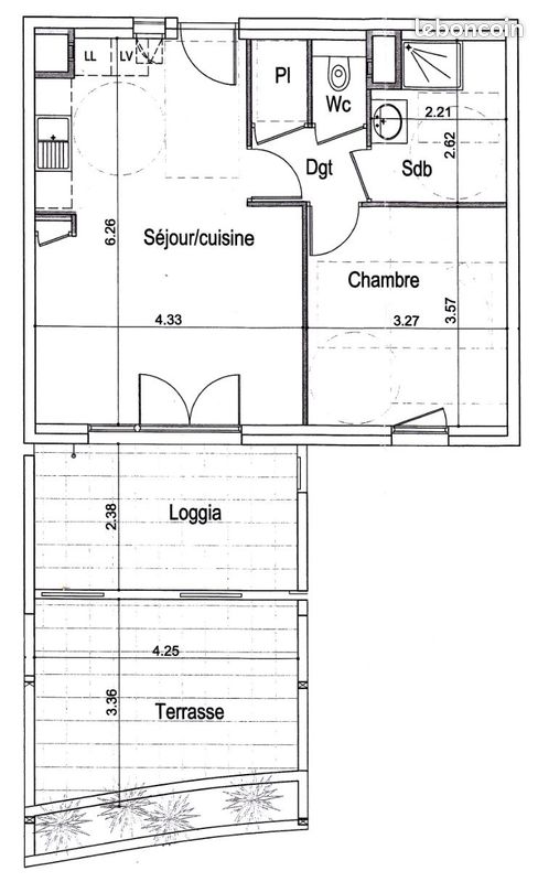 Appartement 2 pièces 45 m² · à Eybens · 45 m² · 800 €/mois