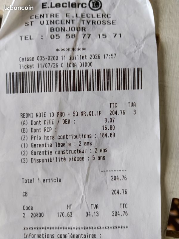 NEUF Redmi Note 13 Pro+ 5G (image 7)