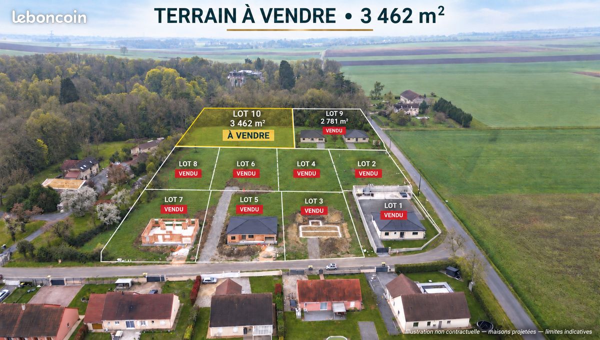 TERRAIN CONSTRUCTIBLE VIABILISÉ – 3 462 m² – BIOZAT A 12 Min Vichy · à Riom · 59 900 €
