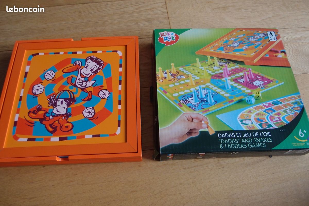 ANCIENNE BOITE DE JEUX, vintage, dadas, jeu de l'oie, roulet
