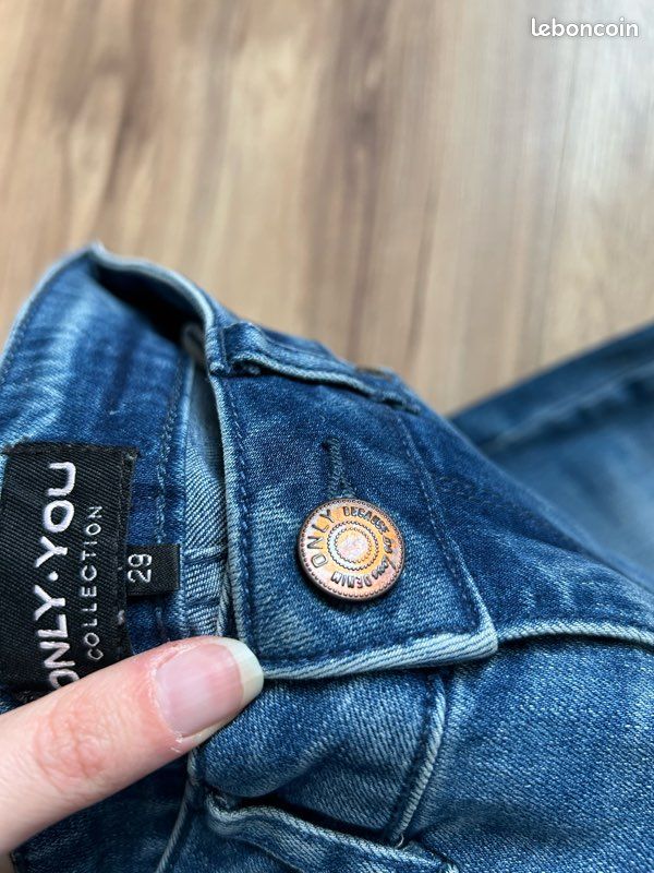 Jean bleu troué Slim Only Tailles XS-S (image 5)