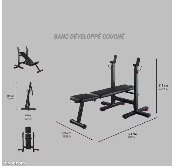 Ban de musculation avec chandelles pliable (image 2)