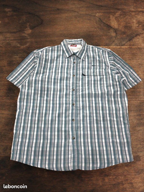 469 Wrangler Chemise Manches Courtes Gris Foncé Taille XL Flex vintage western - Vêtements