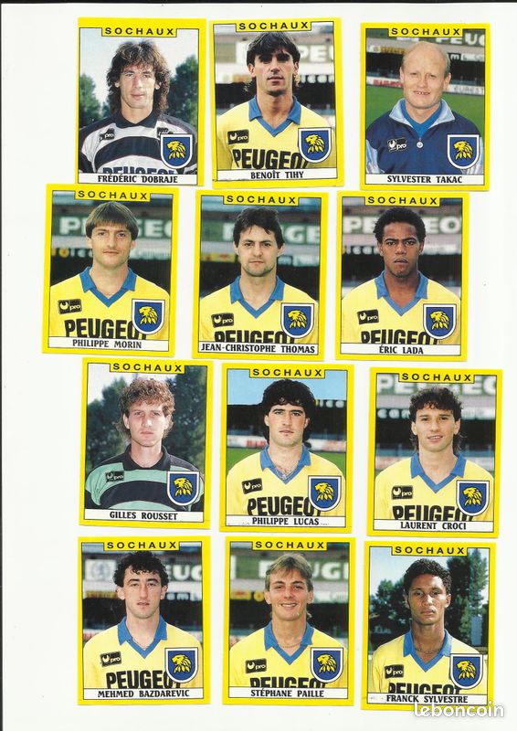 Lot Stickers Panini Football 89 – 6 équipes, Collection Vintage Incomplète