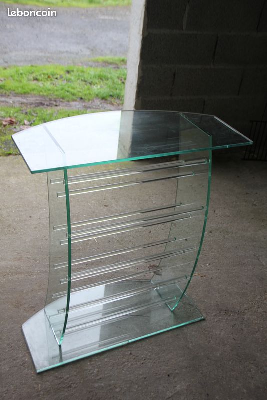 Petit meuble verre pour Wi fi avec étagères rangements divers (image 6)