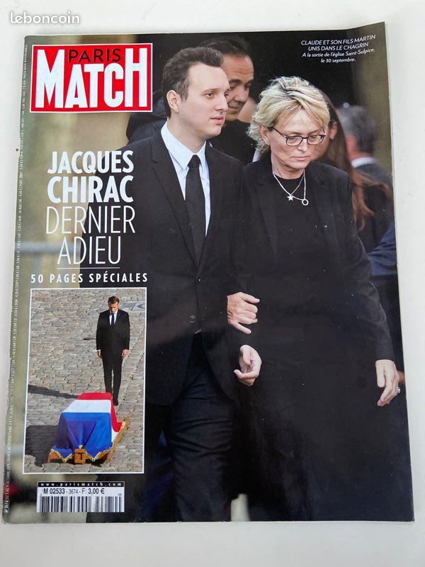 PARIS MATCH No 3674 - JACQUES CHIRAC DERNIER ADIEU (image 1)