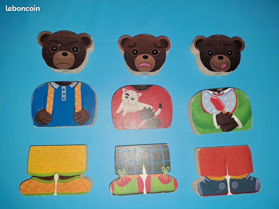 Puzzle petit ours brun aimanté (image 1)