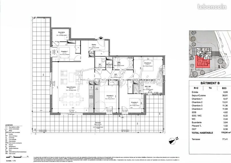 Appartement 5 pièces 116 m² · à Charbonnières-les-Bains · 116 m² · 949 000 €