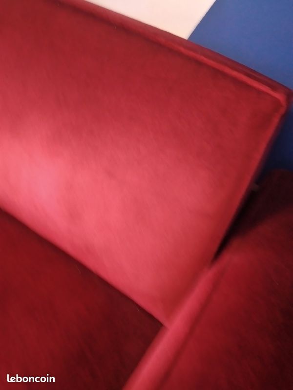 Canapé club velour rouge (image 2)