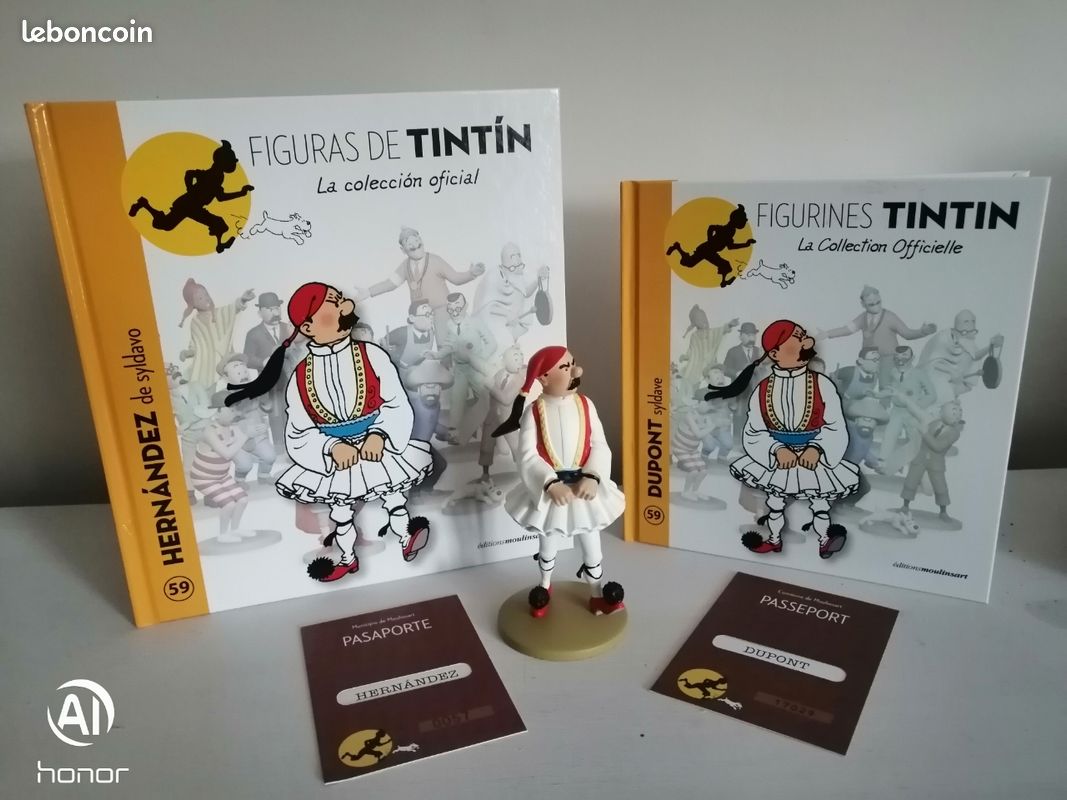 Figurines TINTIN résine collection - livre - 59 - Dupont syldave