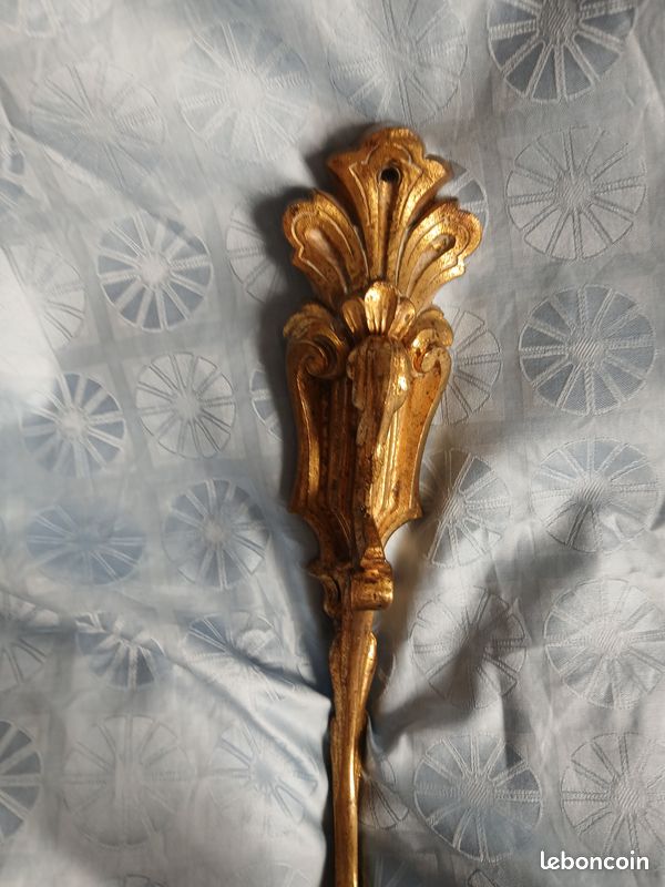 Patère ancienne en bronze doré XIXe (image 5)