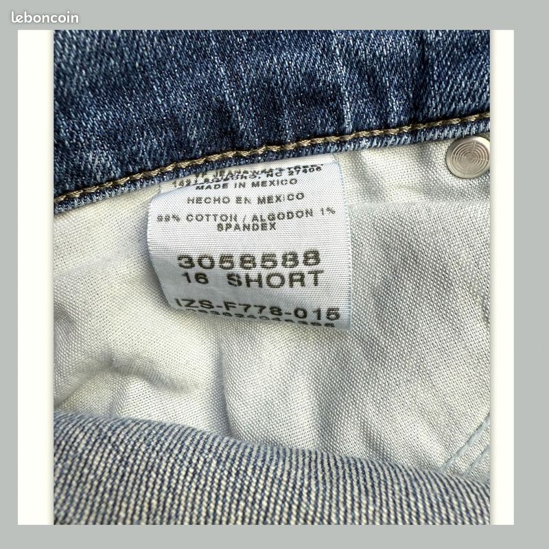 Jeans Femme Lee W34 L32 Bleu Coton Bon état Relaxed Court Uni Taille normale (image 7)