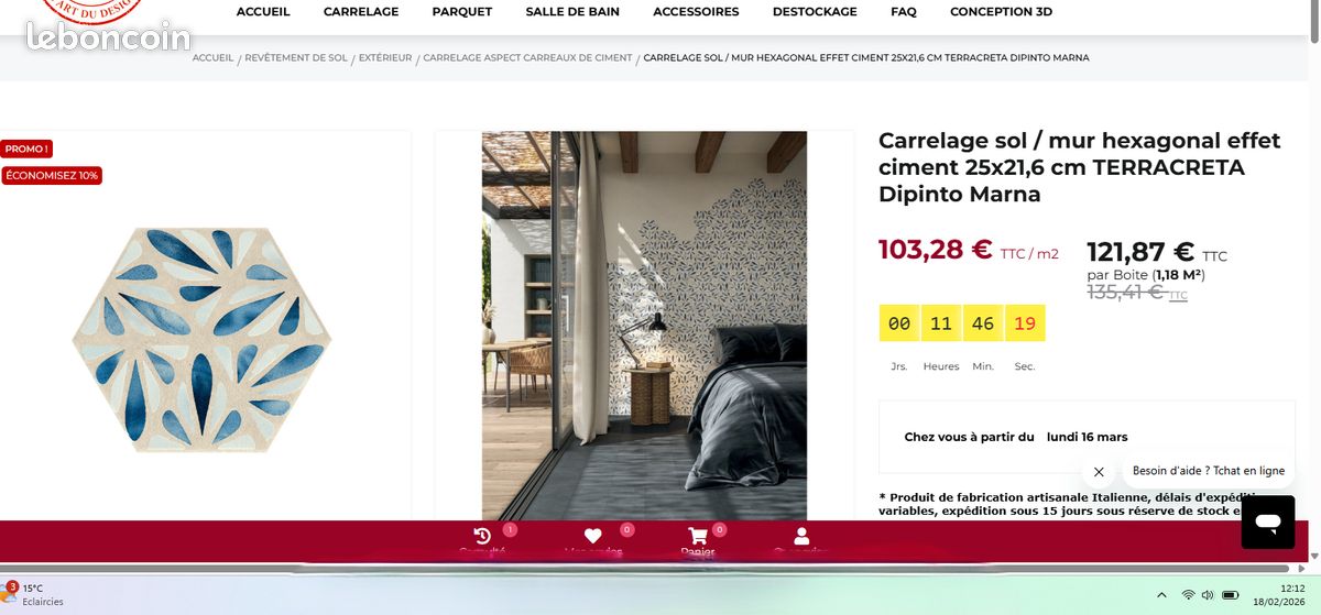 Vends carreaux de ciment (image 1)