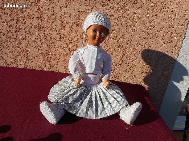 poupee ancienne tête porcelaine dep. 70 cm - a restaurer 220