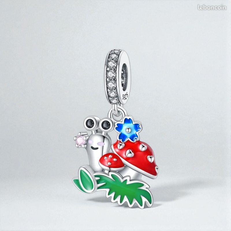 Charm Escargot Champignon - Argent 925 (image 1)