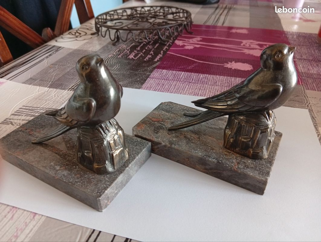 Lot de 2 serre-livres en bronze - 26 x 13,5 x 11 cm