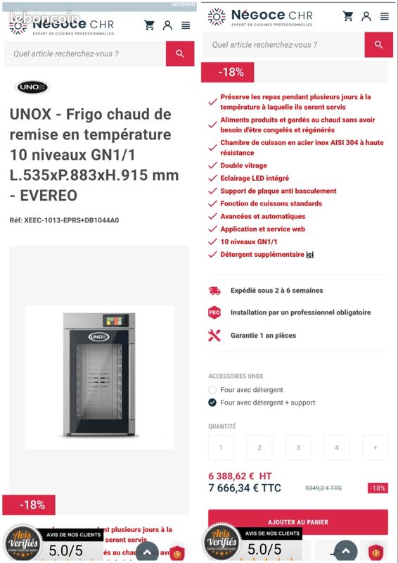 Unox hot fridge evereo maintien chaud remise en température Frigo chaud

UNOX - Frigo chaud de remise en température 10 niveaux GN1/1 L.535xP.883xH.915 mm - EVEREO (image 2)