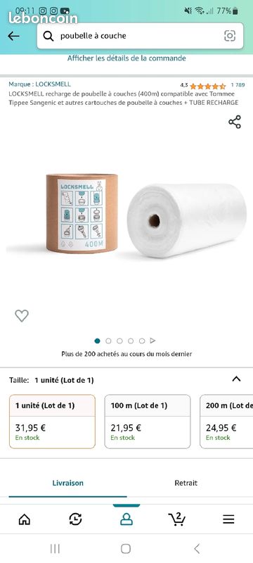 Poubelle à couche Tommee tippee + recharge sac (image 2)