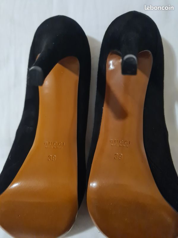 Escarpins cuir et velours noirs Gucci neufs (image 6)