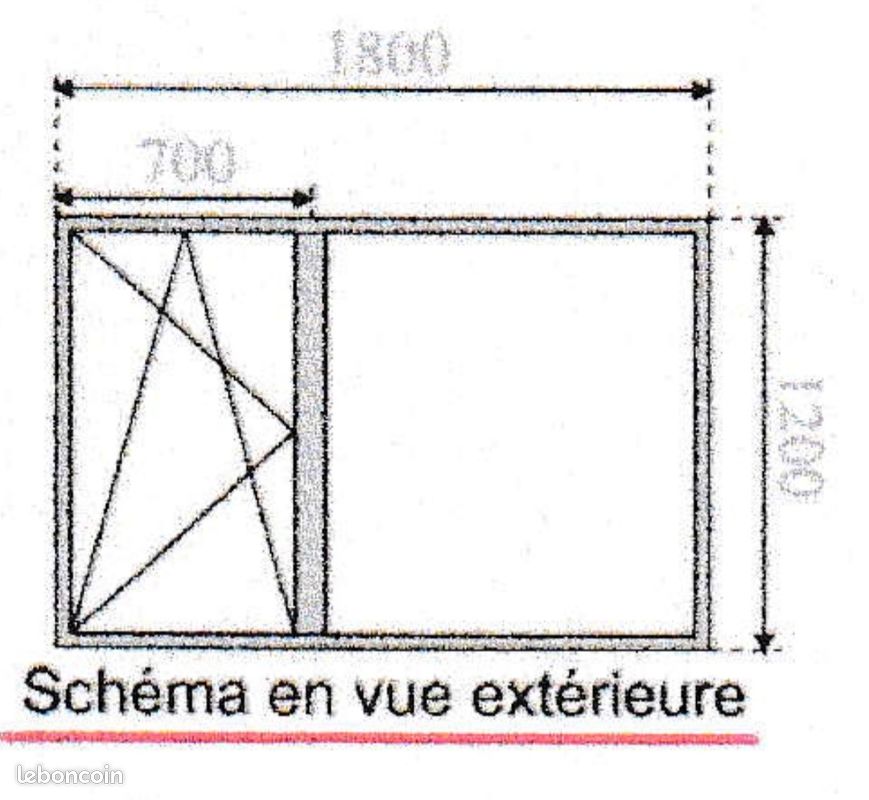 Fenêtre K-Line Alu Noir - Neuve 186x123 cm (image 1)