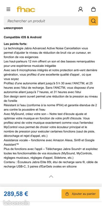 NEUFS Ecouteurs sans fil True Wireless Jabra Elite 85t avec réduction active de bruit Noir Titane (image 13)