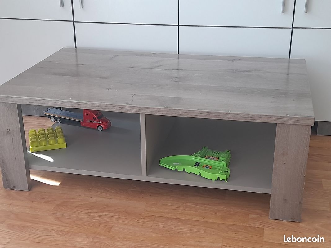 Table basse grise en bois tres solide (image 2)