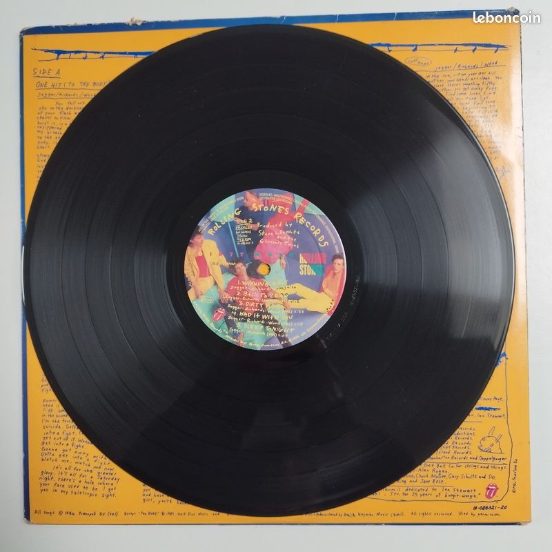 Rolling Stones LP Dirty Work (pressage 1986) Disque vinyl original 33t (image 8)