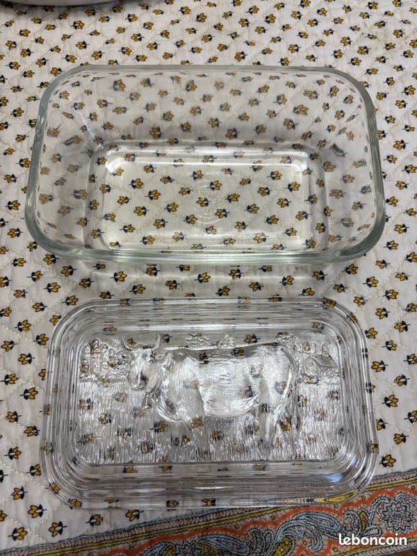 Beurrier vintage en verre Duralex avec chapeau - French butter dish - Vaisselle ancienne française 90's - Années 1970 French vintage - France