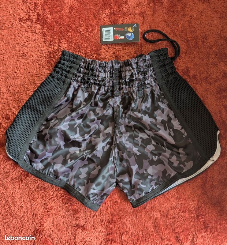 Short de boxe kickboxing polyester imprimé sportif respirant taille