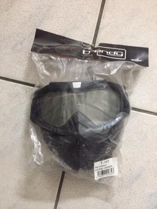 Lunettes masque avec protection visage trendy 19 t-101 dark knight noir mat