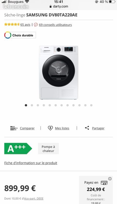 Sèche linge Samsung Pompe à chaleur (image 2)