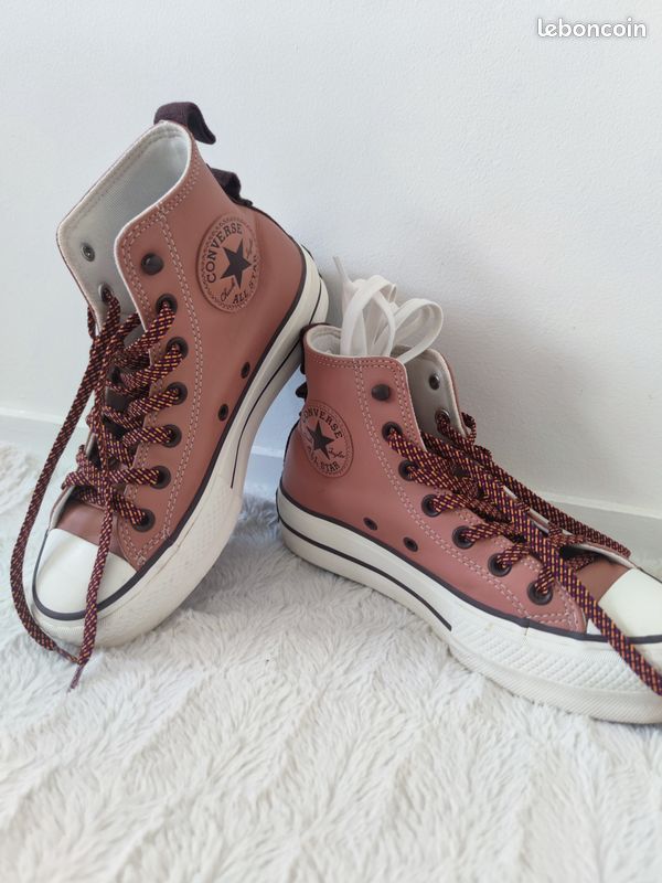 Converse Leather plateforme Terracotta taille 37 Chaussures