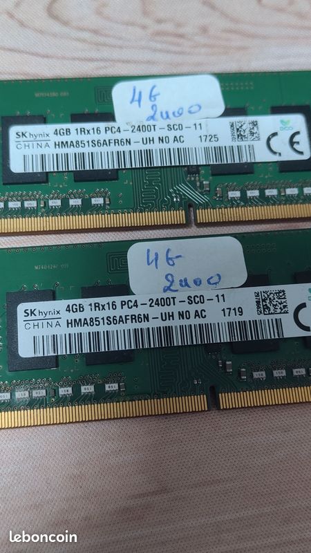 Mémoire RAM Hynix DDR3 8Go Ou 4Go 1333MHz PC3-10600 SODIMM 204 Pins Pour Ordinateur Portable - Neuf Sous Garantie