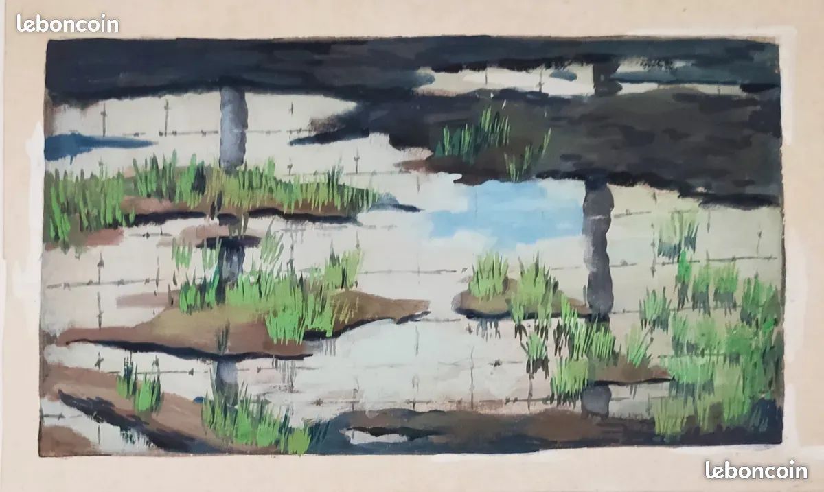 Le marais – Gouache de Pierre Lelong (image 1)