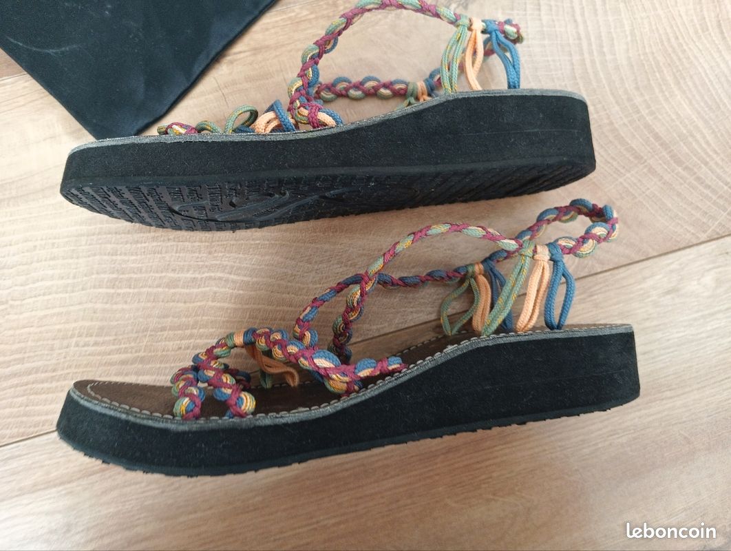 Sandales tressées La Marine modèle Calypso semelles compensées neuves taille 38 (image 7)