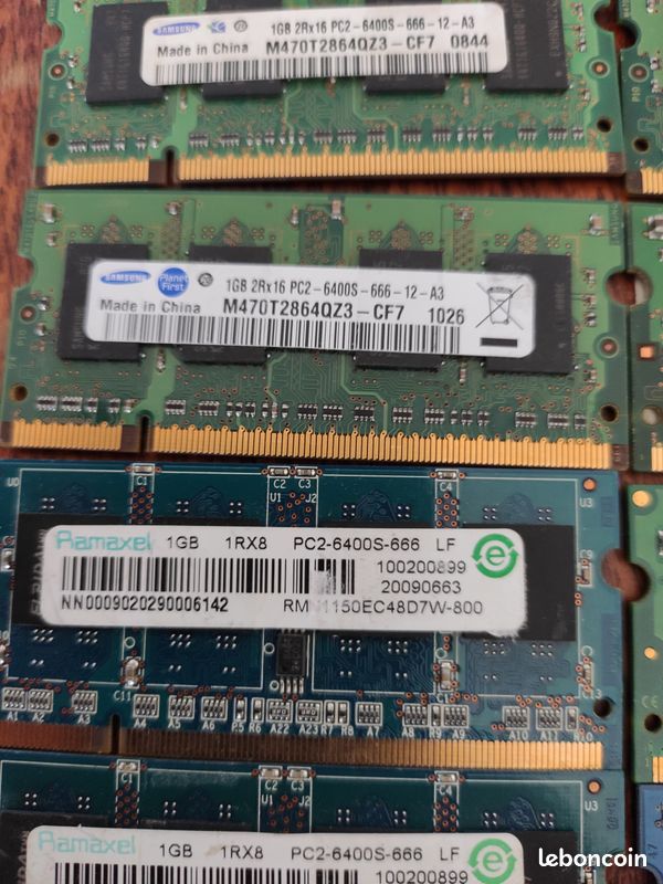 DDR2 Mémoire RAM 1Go pour PC Portable (image 1)