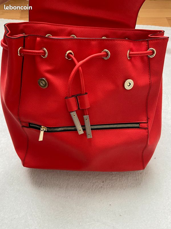 Sac a dos galerie Lafayette rouge orangé (image 7)