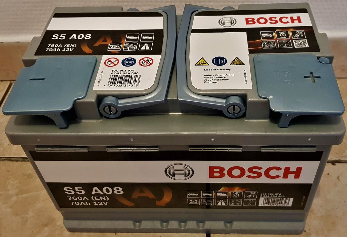 Batterie BOSCH S5 A08 12V 70Ah 760A AGM Start & Stop Tout Neuf