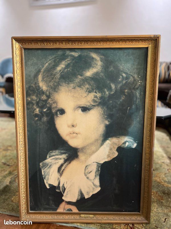 Impression vintage « garçon au gilet rouge » Décoration