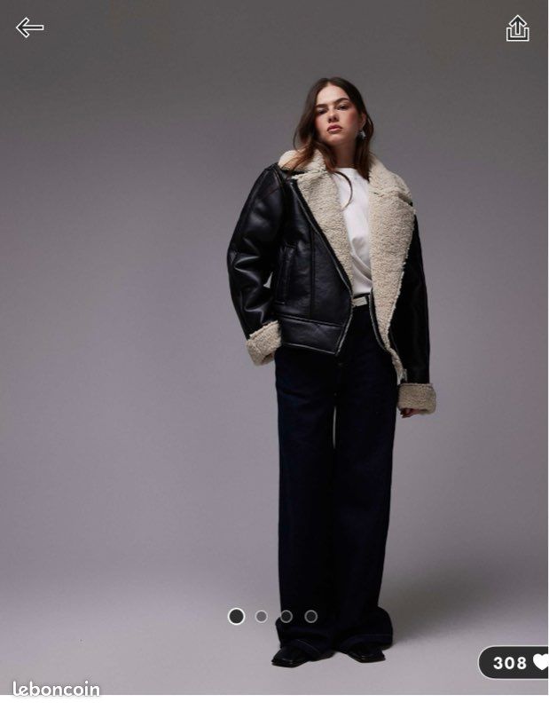 Topshop Manteau Long Imitation Peau De Mouton TOPSHOP