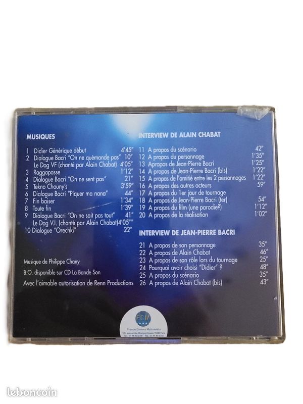 CD Audio Press Kit Promo - Film "Didier" (Alain Chabat & Jean-Pierre Bacri) - 1997 (image 2)