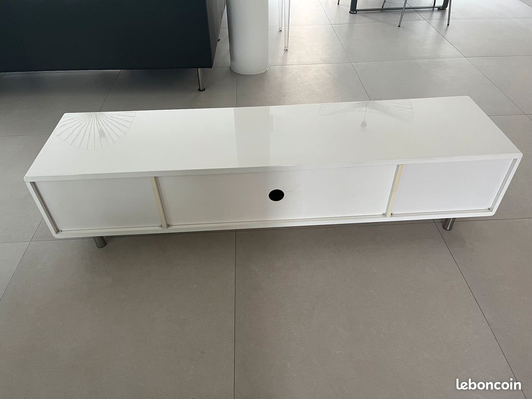 SQUARE Meuble TV Blanc et Chêne – Galerie