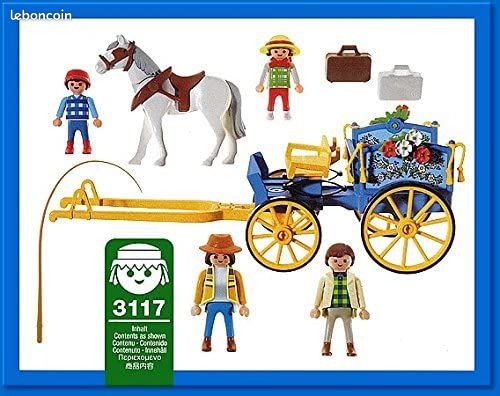 Lot Playmobil 3117 - Cheval Et Poussette - Vintage Allemagne 2001