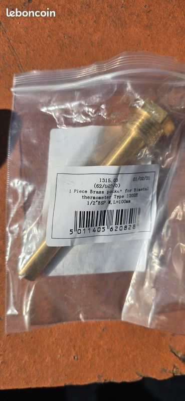 PPlonge thermomètre laiton 100mm (image 1)