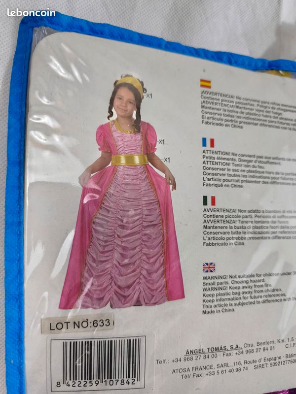 Déguisement Carnaval enfant fille Princesse rose 7-9 ans costume (image 5)