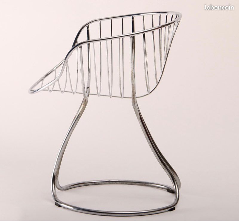 Fauteuil design Gaston Rinaldi chromé 1970 (image 3)